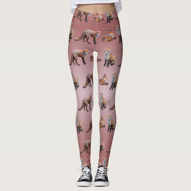 Leggings Red Fox Frenzy (Mistura Rosa Empoeirada) (Frente)