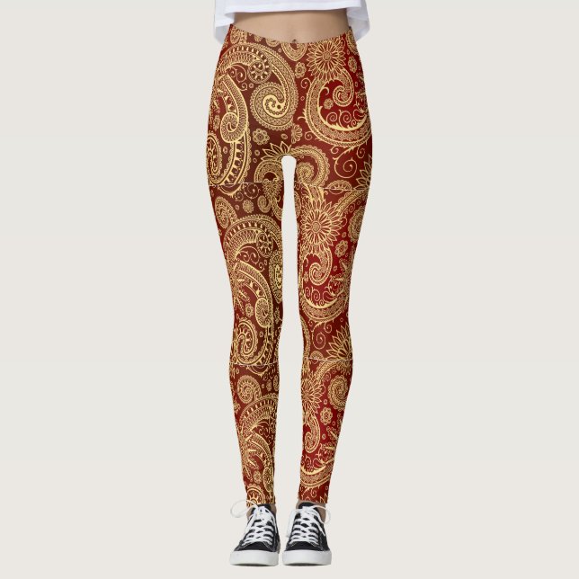 Leggings Redemoinhos Dourados (Frente)