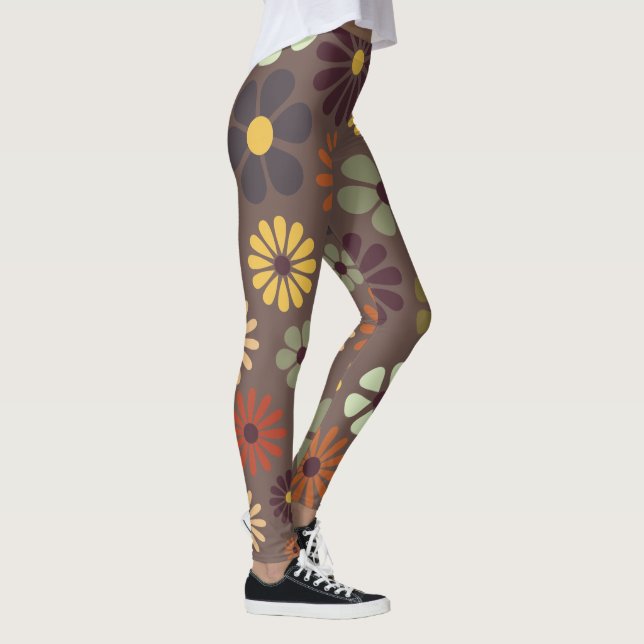 Leggings Retro do Hippie Daisies (Direita)