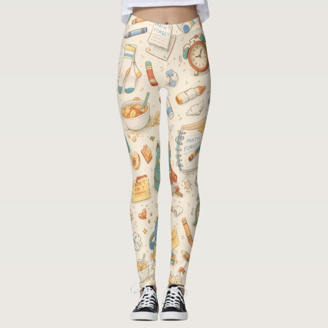 Leggings Retro Manhã Caótica Escolar (Frente)