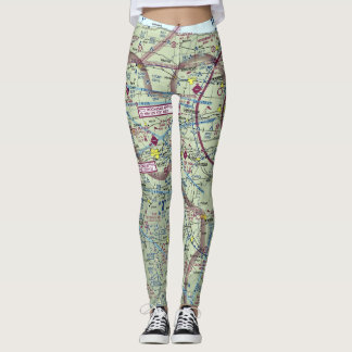 Leggings Rochester NY Aviation Map Preço de venda