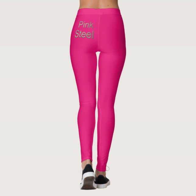 Leggings rosa aço palavra fúcsia (Verso)
