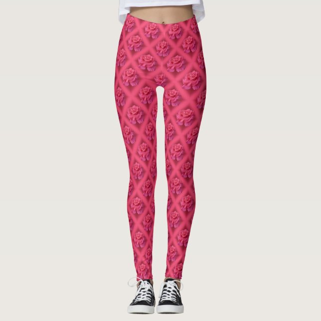 Leggings rosa Bonitas de Rosas Rosa Leggings (Frente)