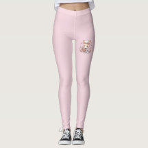 Leggings Rosa Claro da Cute Chef Bunny