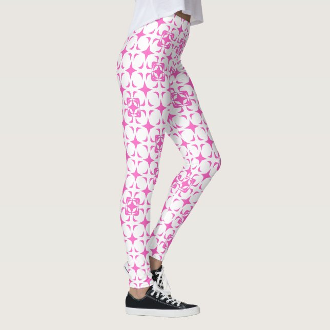 Leggings Rosa e Branco Rústico Elegante (Direita)