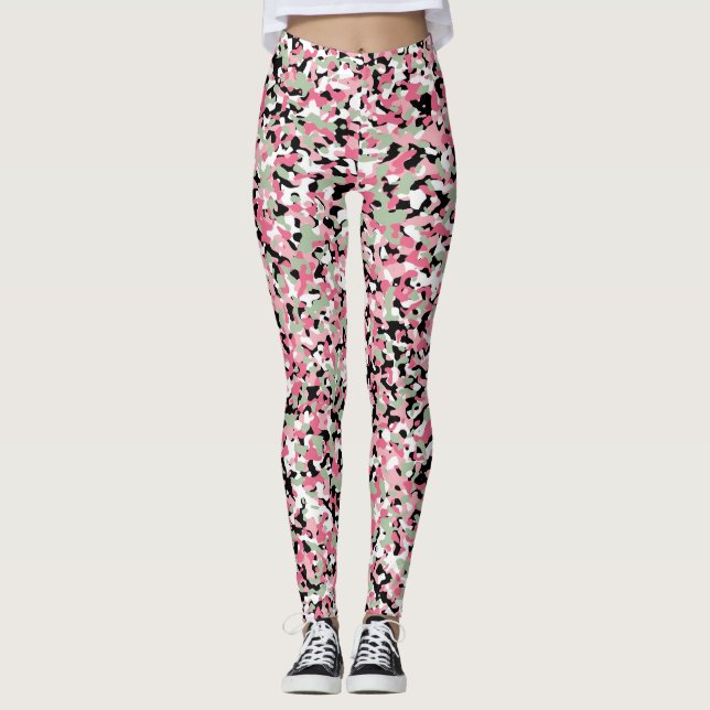 Leggings rosa e verde Micro Camo (Frente)