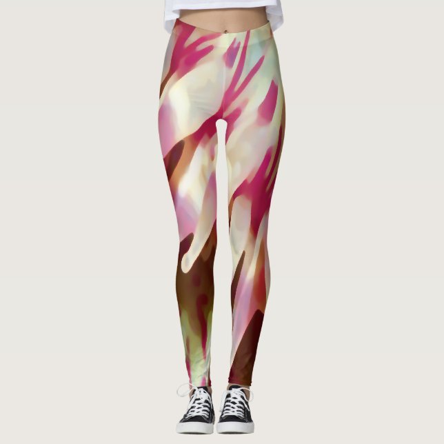 Leggings Rosa Oceano Anêmona (Frente)