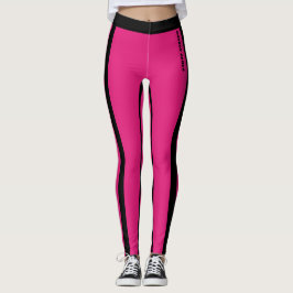 Leggings rosa-quente e pretas personalizadas