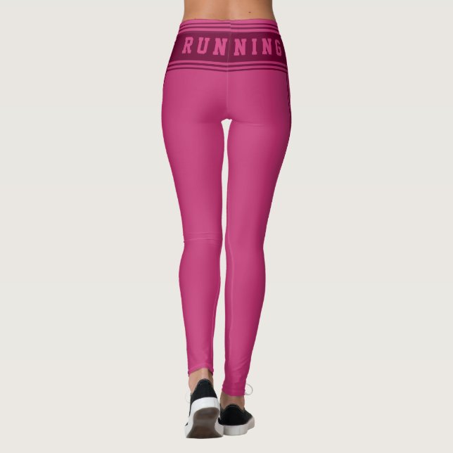 Leggings Rosa Roxo com Corrida de Texto (Verso)