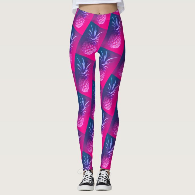 Leggings Rosa Roxo Funky Delicioso Abacaxi (Frente)