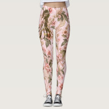 Leggings Rosa Xadrez Floral em Renda Romântica
