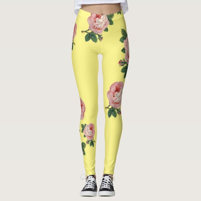 Leggings rosas bonitas e cor-de-rosa (Frente)