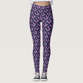 Leggings roxas, com um monograma,