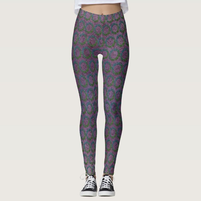 Leggings roxas de Inspirações roladas (Frente)