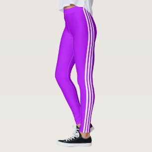 Leggings Roxas Três Listras Laterais Brancas
