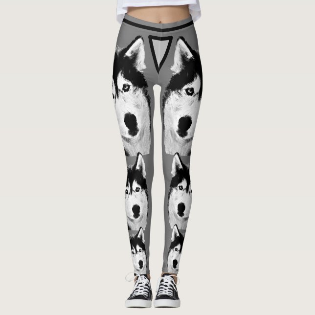 Leggings Siberian Husky Incrível (Frente)