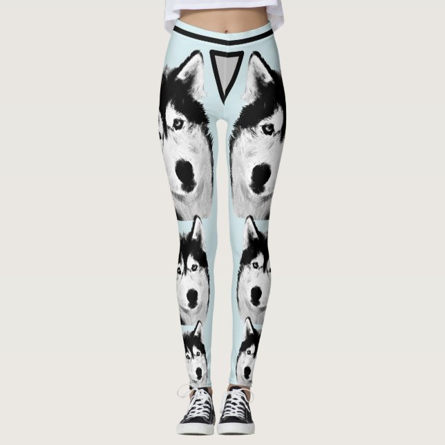 Leggings Siberianas Azul-Gelo Incrível (Frente)