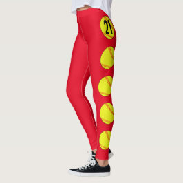 Leggings Softball de Número de Jersey e Cor Person