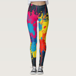 Leggings Splatter de pintura com Impressão