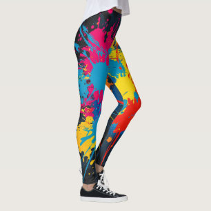 Leggings Splatter de pintura com Impressão