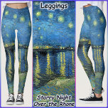 LEGGINGS - "Starry Night O.T.R" - van Gogh<br><div class="desc">Uma imagem de "Starry Night Over the Rhone" de Vincent van Gogh é mostrada nessas leggings coloridas. Disponível em cinco dimensões femininas (XS, S, M, L, XL). Consulte a descrição "Sobre este produto" abaixo para obter informações gerais sobre o tamanho e o produto. Por padrão, a imagem cobrir todo o...</div>