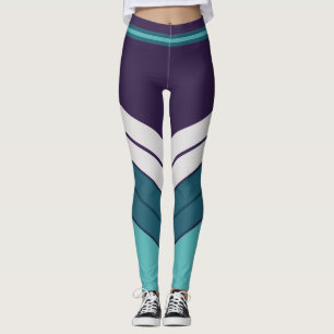 Leggings Streetwear com Blocos de Cor – Roxo, Lava
