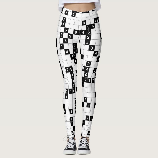 leggings sudoku brancas pretas (Frente)