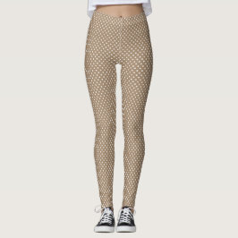 Leggings Taupe com Bolinhas para Qualquer Ocasião