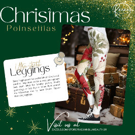 Leggings Temáticas de Natal Poinsettia