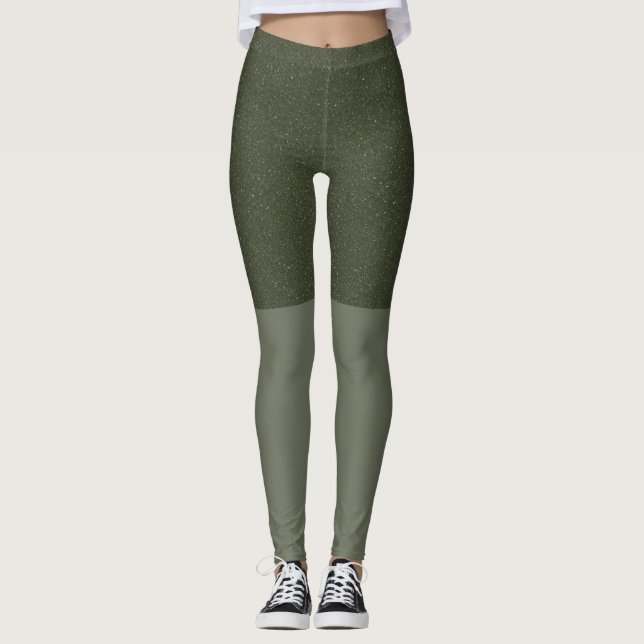 Leggings texturizadas de Moss Green - Personalizáv (Frente)