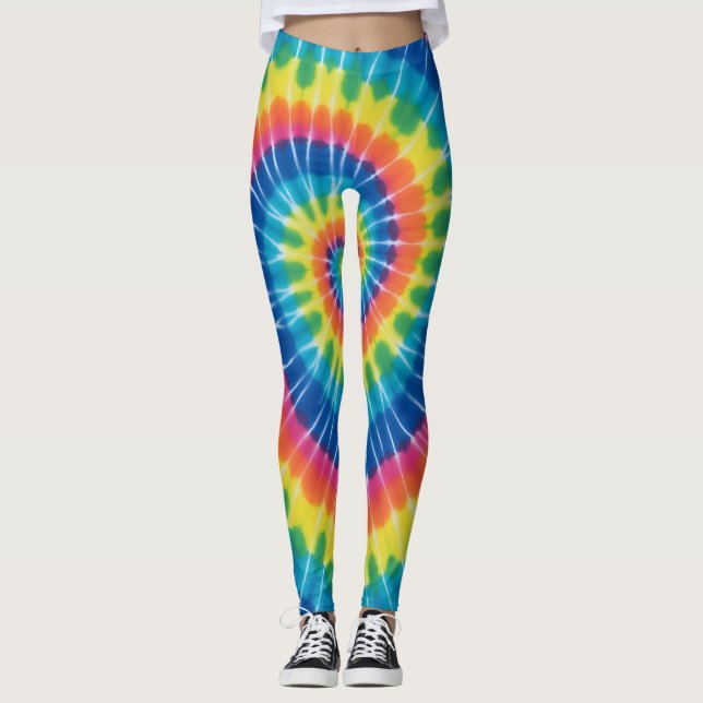 Leggings tie-dye, coloridas vibrantes (Frente)