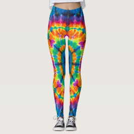 Leggings tie-dye de cores vibrantes