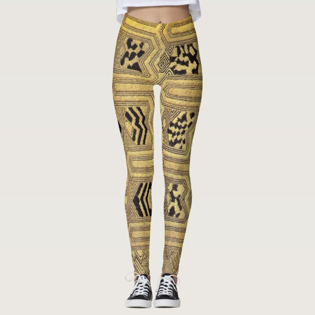 Leggings Tribais Africanas de Classe Yoga (Frente)