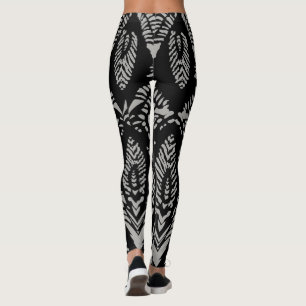 Leggings tribais de Cinzas e pretos