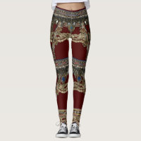 Leggings Tribais de Kuchi Vermelho