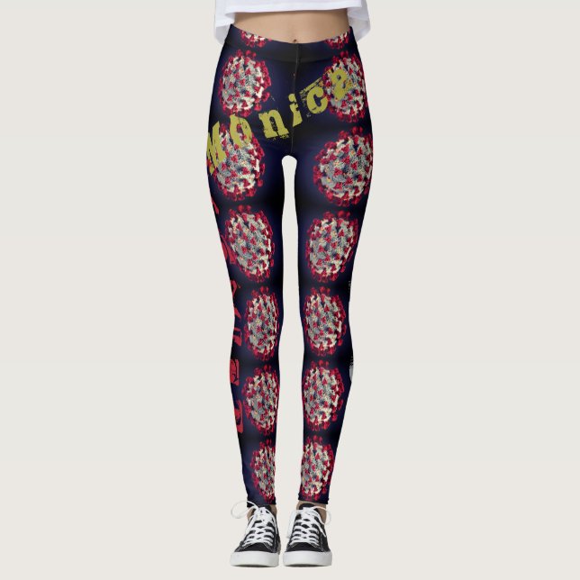 Leggings Tribais de Nome Personalizado (Frente)