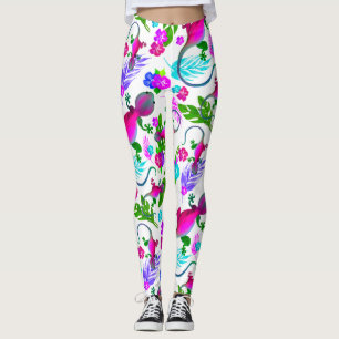 Leggings tropicais de lagartixa