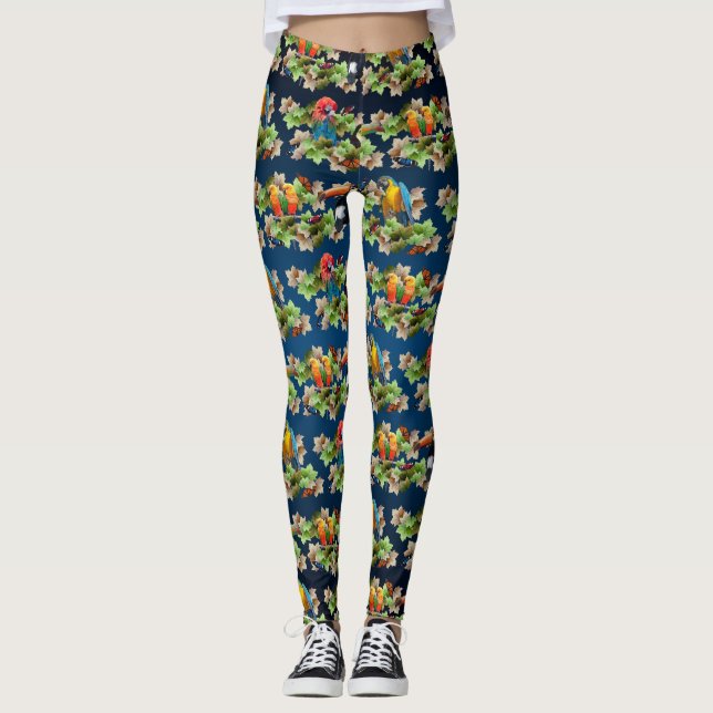 Leggings Tropicais (Mix Azul Marinho) (Frente)