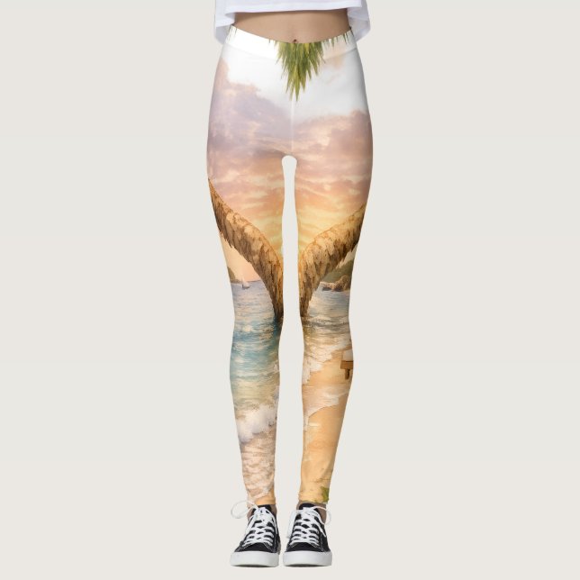 Leggings Tropical Bloom Sunset (Frente)