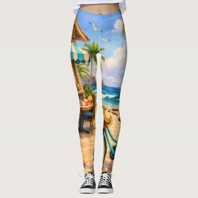 Leggings Tropical Escape – Edição Sunset Vibes (Frente)