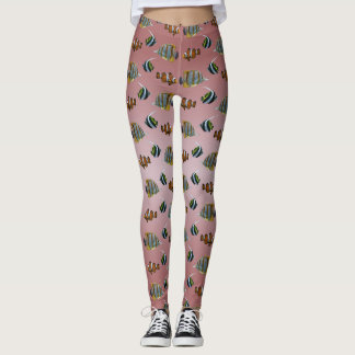 Leggings Tropical Fish Frenzy (Mistura Rosa Empoei