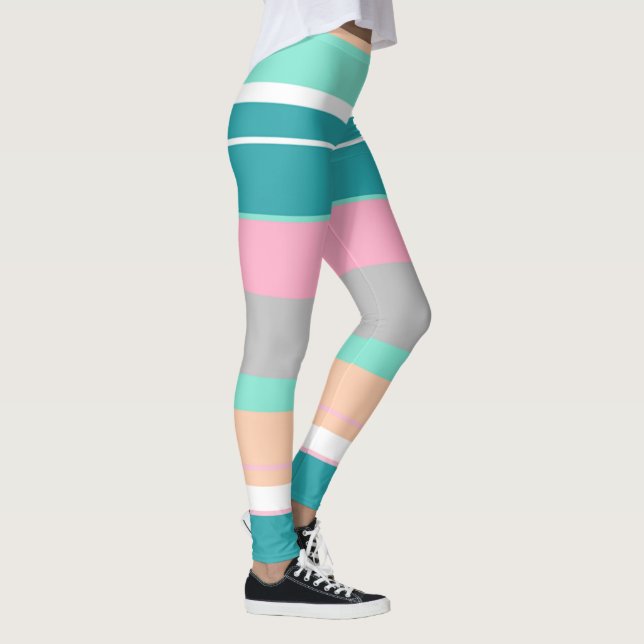 Leggings Turquesa e Pêssego Vibrações Positivas (Direita)
