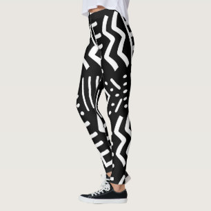 Leggings únicas africanas de Bogolan azul
