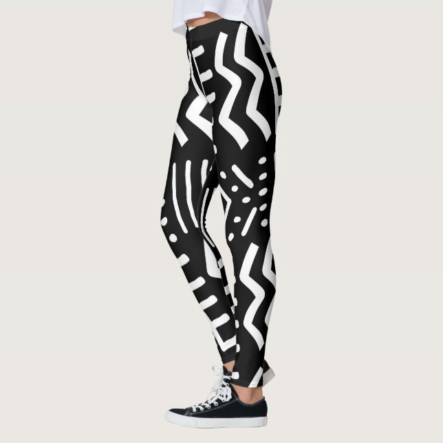 Leggings únicas africanas de Bogolan azul (Esquerda)