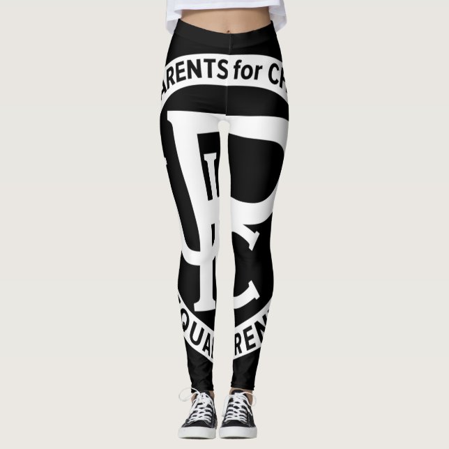 Leggings UPC pretas com logotipo branco (Frente)