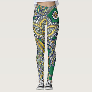Leggings Verde Esmeralda Paisley