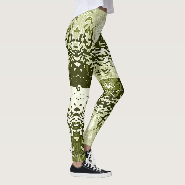 Leggings Verde Folha Opostos Atraem (Direita)