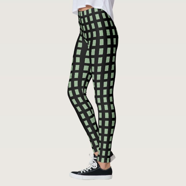 Leggings Verde Preto Quadrado (Esquerda)