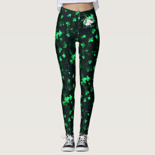 Leggings verdes com logotipo branco B&BE