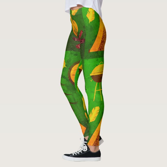 Leggings verdes de acampamento com efeito de textu (Esquerda)